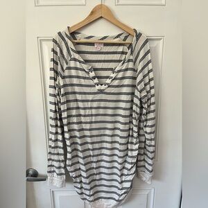 Black and White Isabel Maternity Tunic